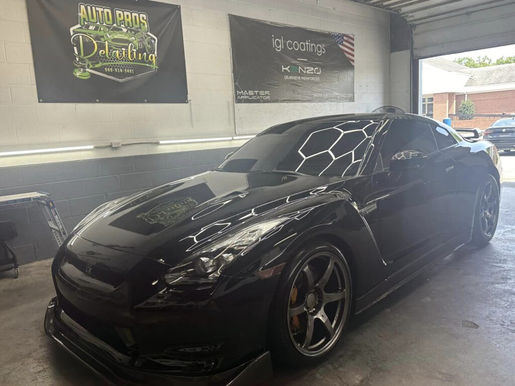 Nissian GTR being detailed in winchester va by auto pros of winchester